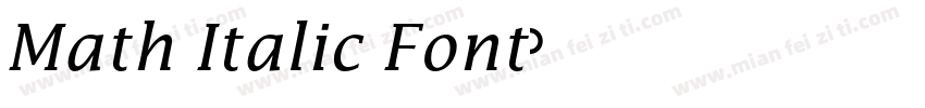 Math Italic Font字体转换